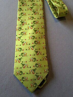 BROOKS BROTHERS Equestrian Horse Print Silk Tie